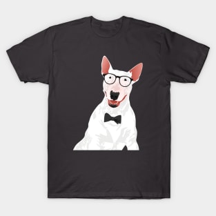 Hipster English Bull Terrier Dog T-Shirt T-Shirt